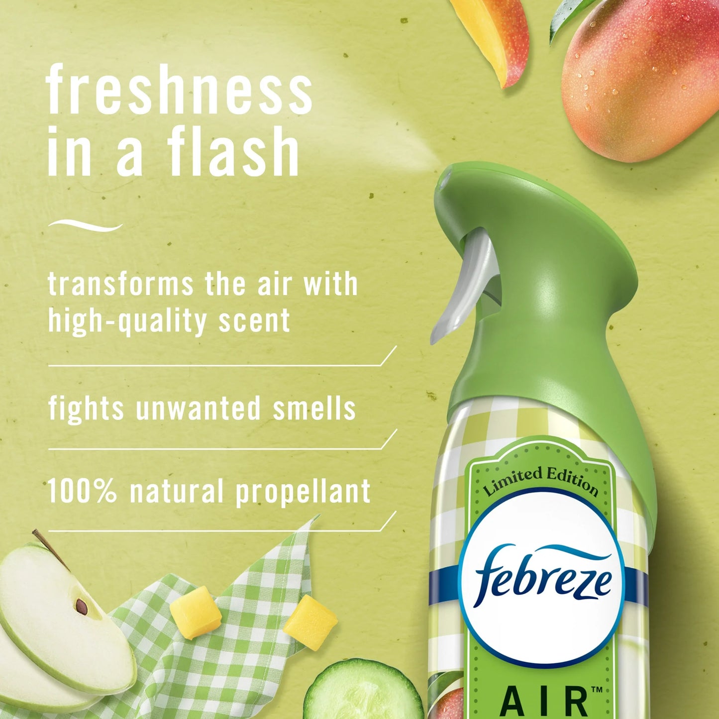 Febreze Air Freshener Spray, Odor-Fighting Room Spray, Apple Mango Sunshine, 8.8oz