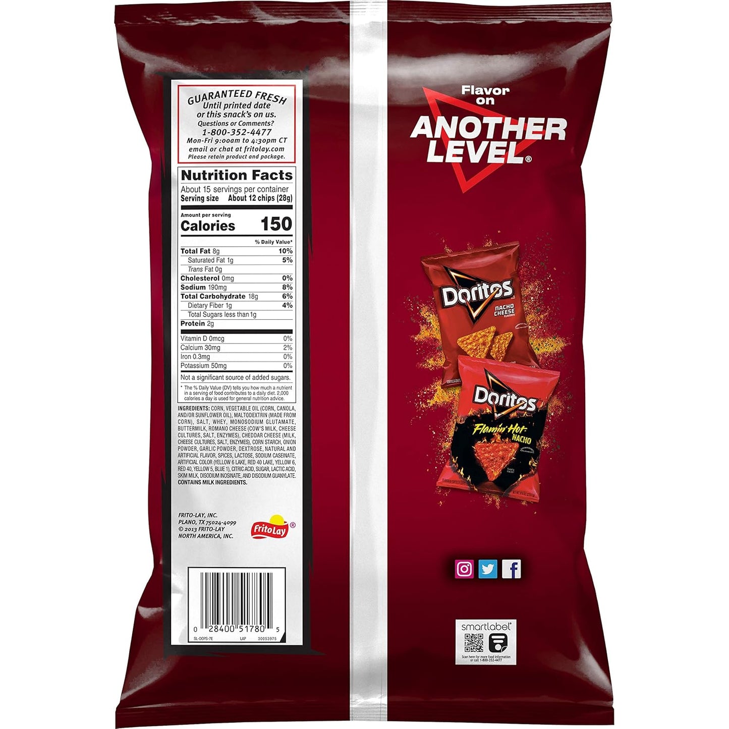 Doritos Tortilla Chips Spicy Nacho, 14.5 Oz