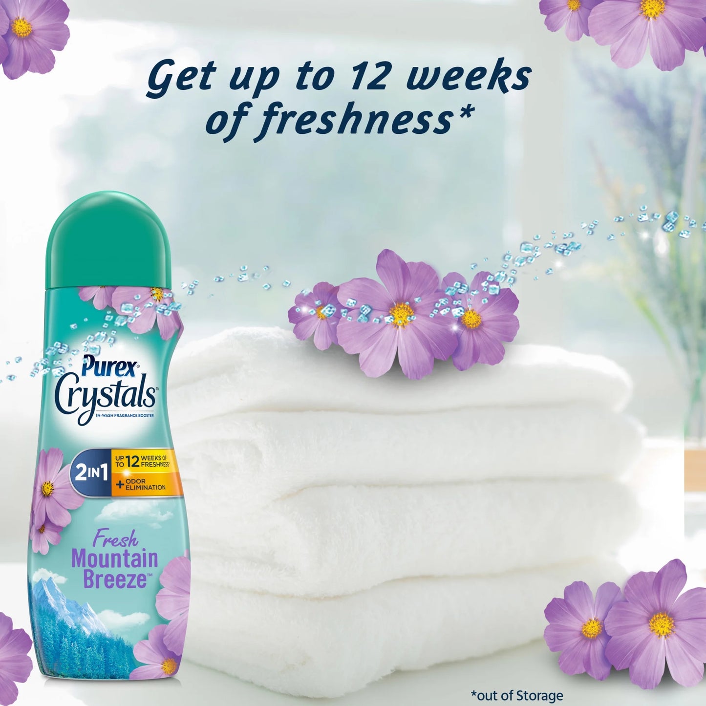 Purex Crystals In-Wash Fragrance and Scent Booster, Fresh Mountain Breeze, 21 Ounce
