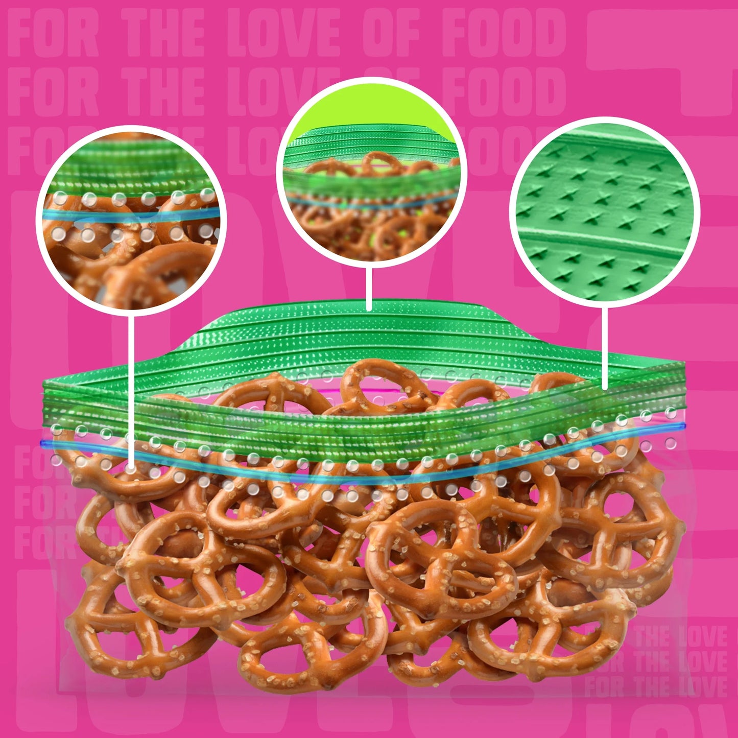 Ziploc® Brand Snack Bags with EasyGuide™ Texture, Grip 'n Seal Technology™, 100 count