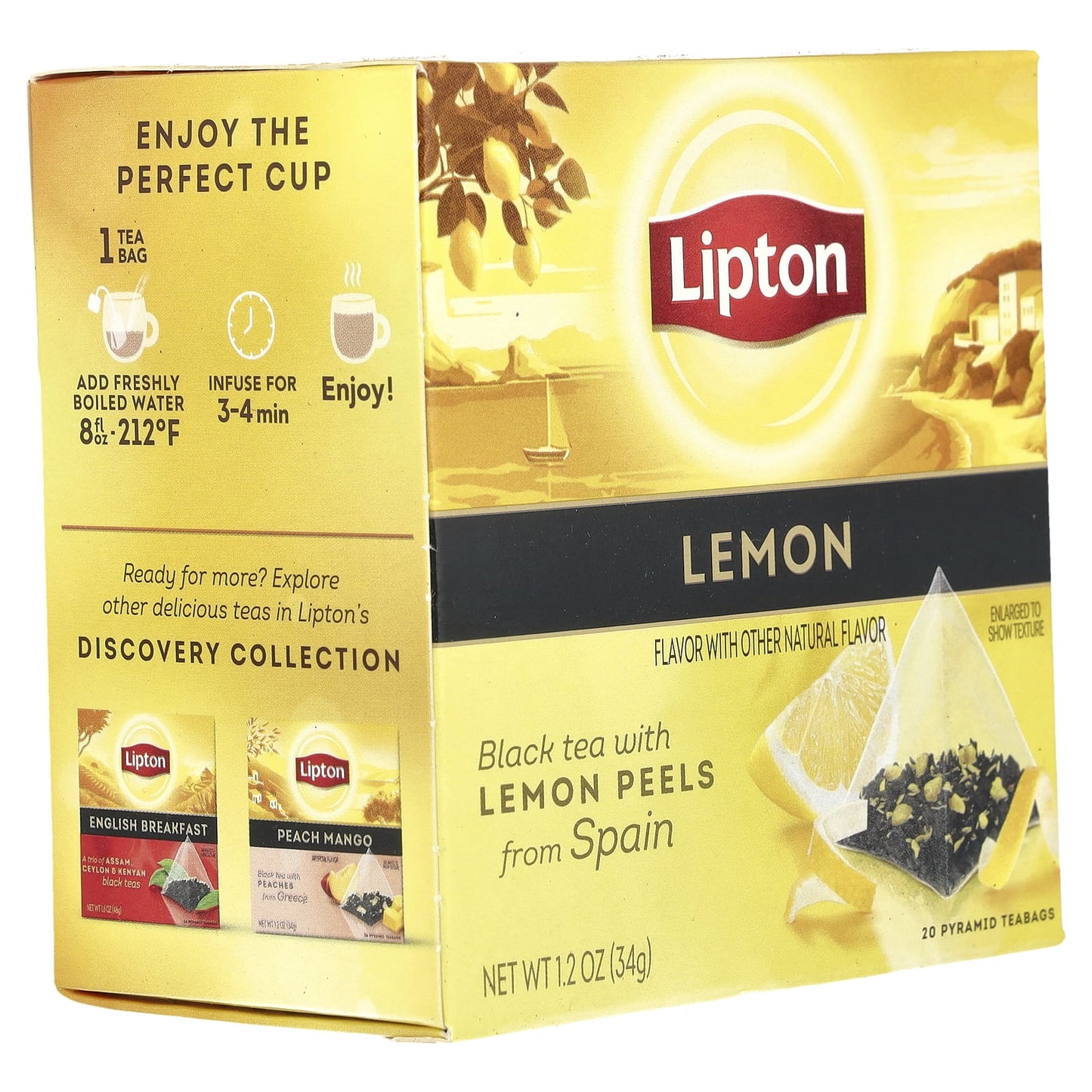Lipton Lemon Black Tea Pyramid Tea Bags