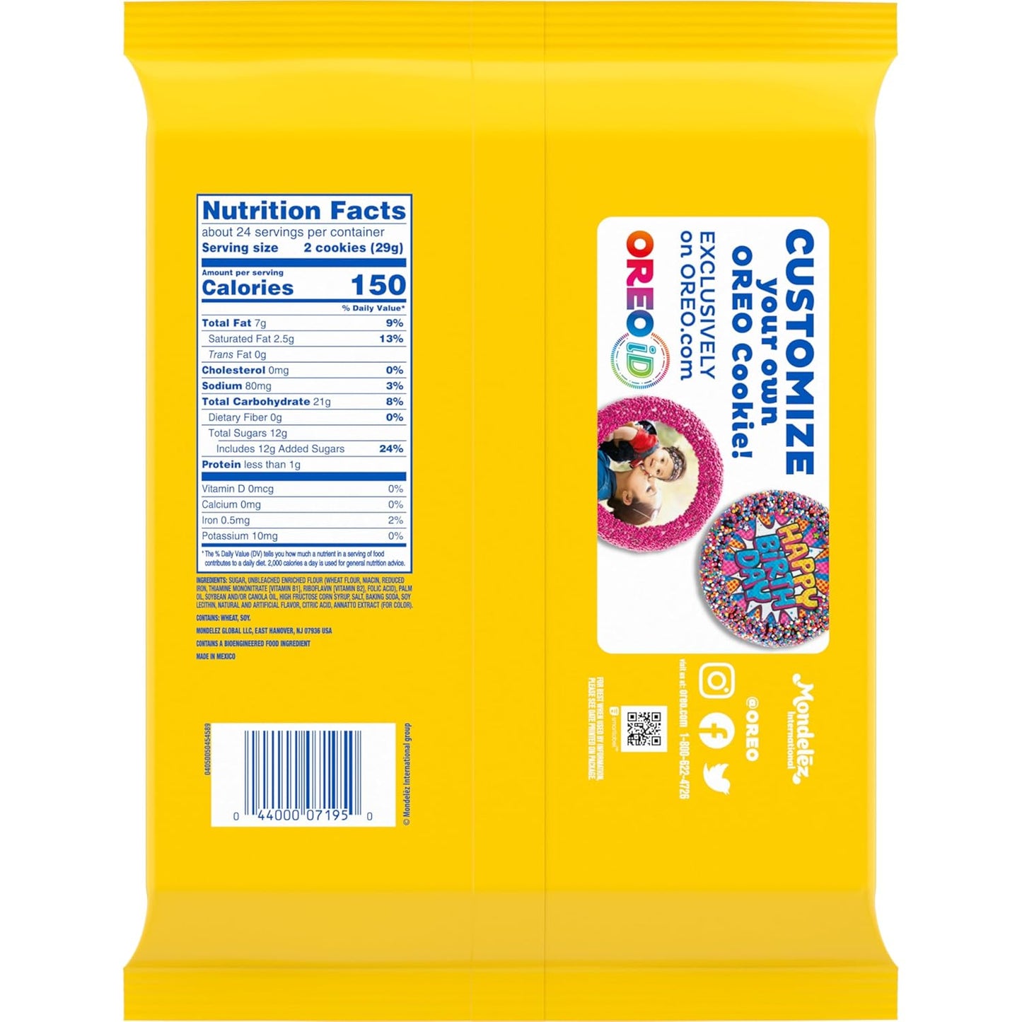 OREO Lemon Creme Sandwich Cookies, Party Size, 24.95 oz