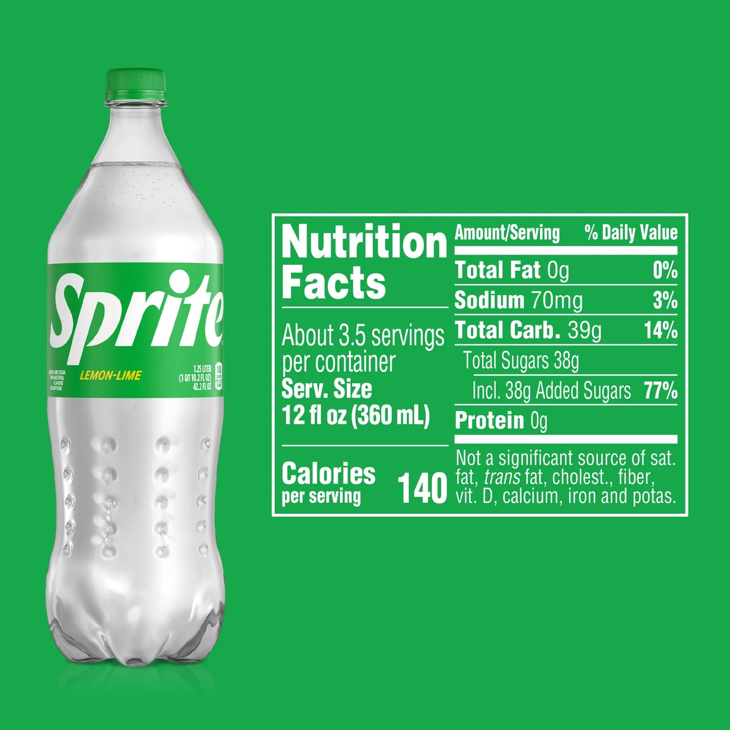 Sprite Lemon Lime Soda Pop, 1.25 Liter Bottle