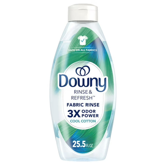 Downy Fabric Rinse Laundry Odor Remover and Softener, Cool Cotton Scent, 25.5 fl oz