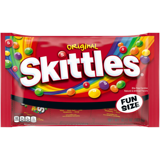 Skittles Original Bite Size Chewy Candy, Gluten Free, Fun Size, 10.72 oz, Plastic Bag