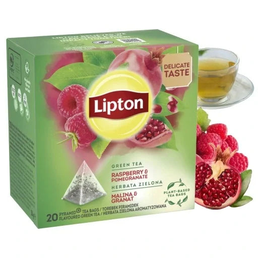 Lipton green tea RASPBERRY & POMEGRANATE -20 tea bags/ 1 box